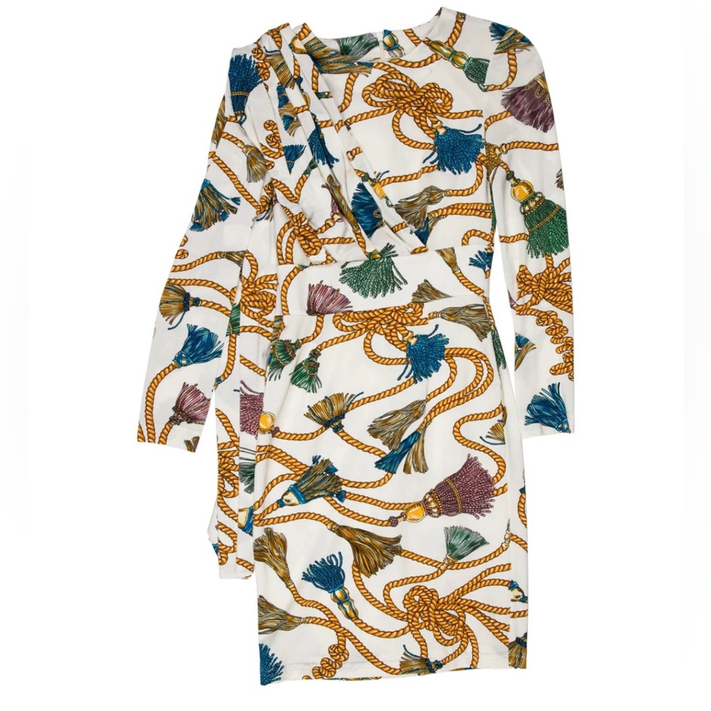 Moschino Couture Tassels Printed Dress